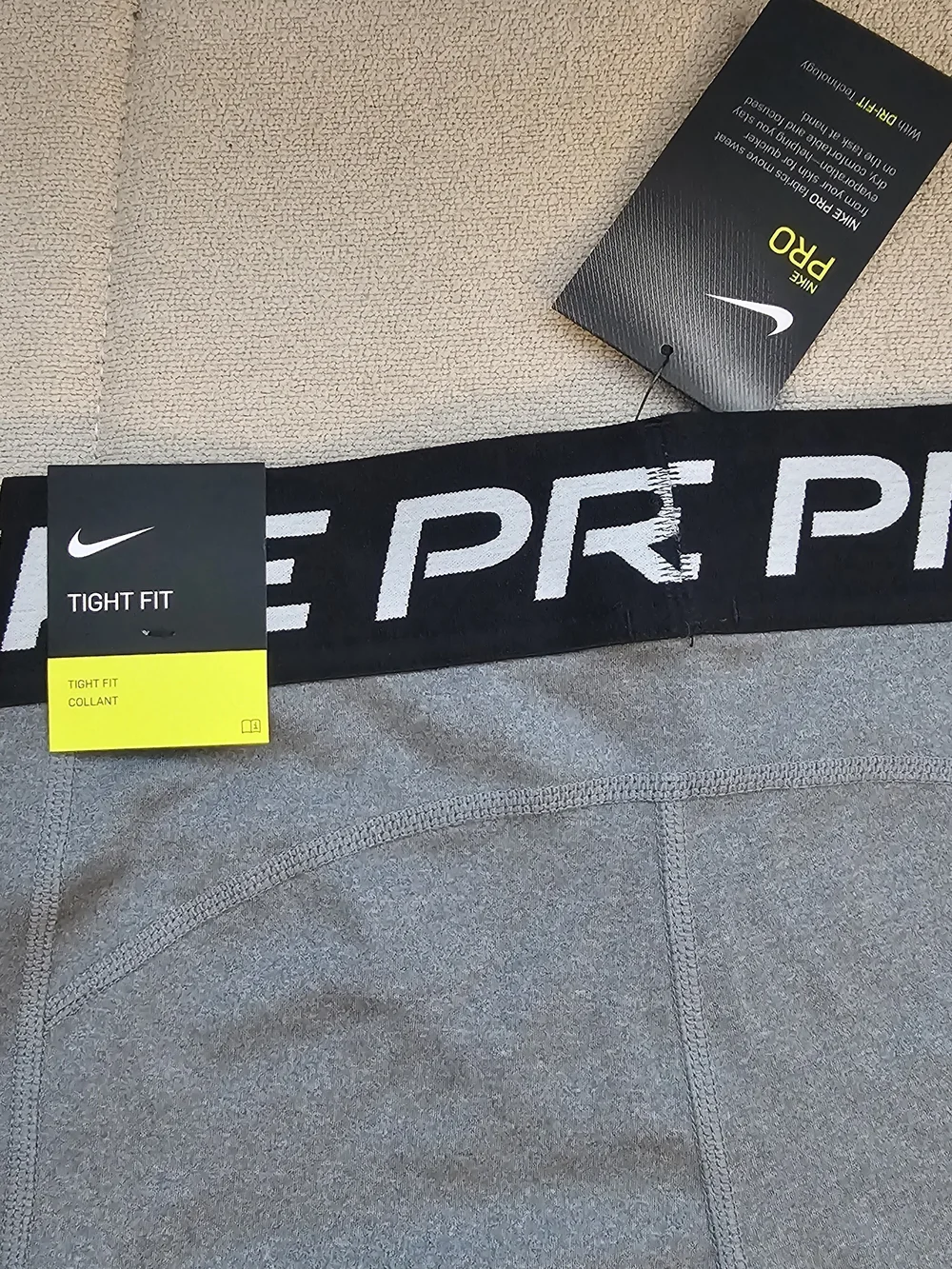 NWT Nike Girl's Pro Dri-FIT Gray Shorts - Large